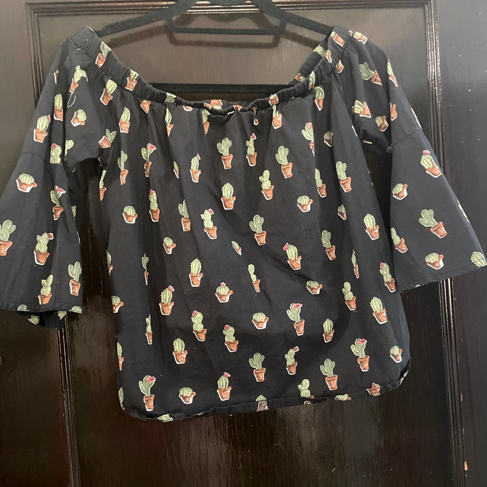 Francesca’s Off The Shoulder Cactus Top